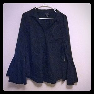 Button up with flare arms